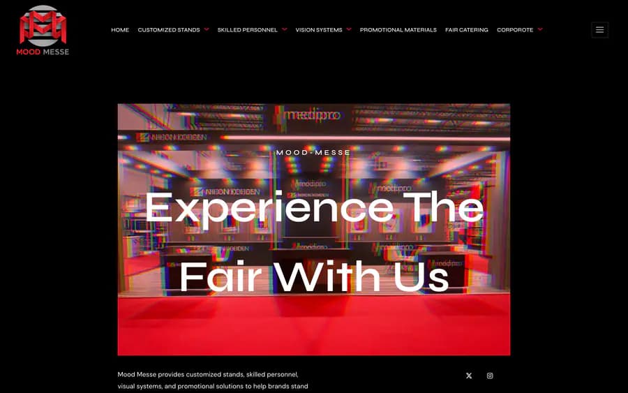 Mood Messe uluslararası fuar standı web sitesi ana sayfa tasarımı